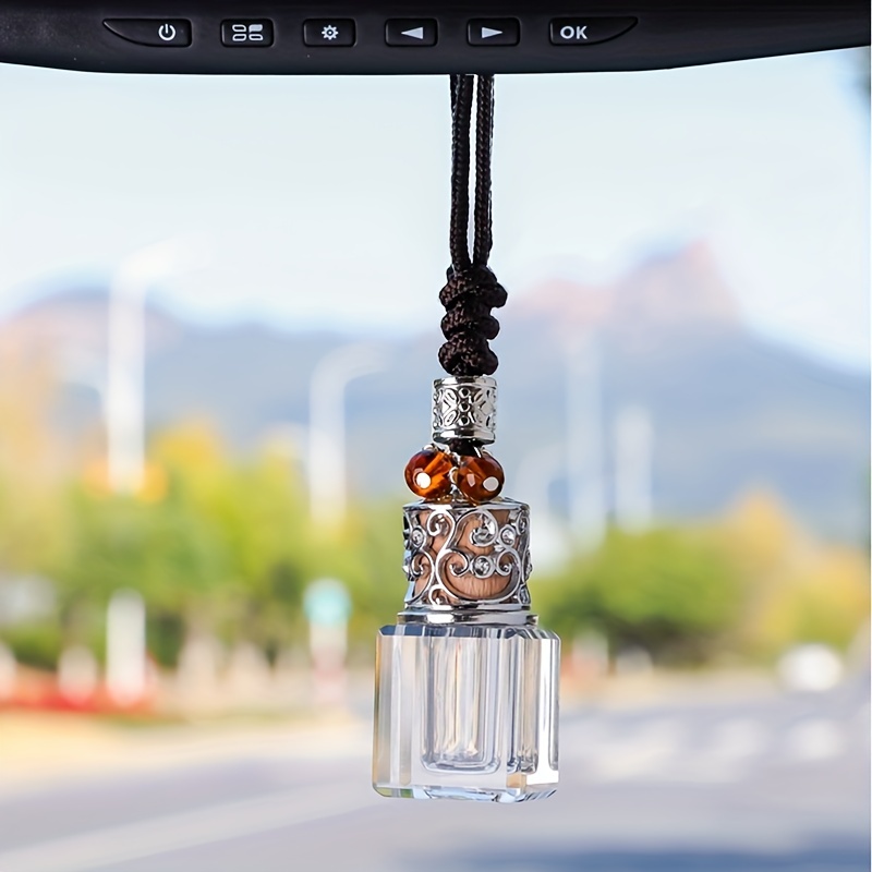 1pc Car Perfume Pendant, Essential Oil Aromatherapy Empty Bottle Car  Rearview Mirror Pendant Car Decorations (No Fragrance Oil)