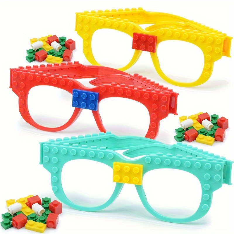 

Creative Building Blocks Eyeglasses Diy Small Particle Blocks Quirky Toys Party Glasses Decorations