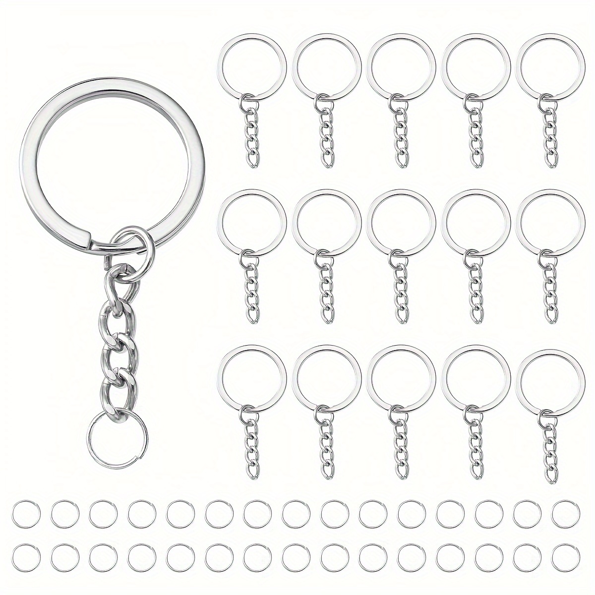 PAXCOO Keychain Making Supplies, 50Pcs Keychains with Chain and 50 Pcs Jump  Rings, Keychain Rings Kit Keychain Findings Bulk for Keychain Making DIY