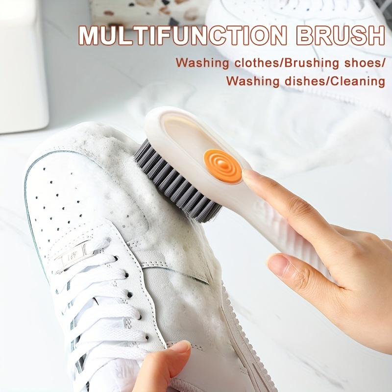 Liquid Adding Soft Fur Cleaning Brush, Multifunctional Cleaning Brush with  Soap Dispenser, Multifunctional Liquid Shoe Brush, 2 Brushes + 2 Cleaning