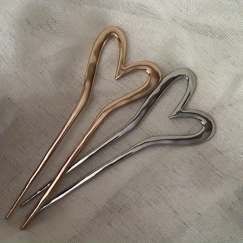 минималистичная и золотая заколка с ощущением роскоши, новый китайский стиль аксессуара для современных пучков и украшений для головы в форме сердца, детали 6