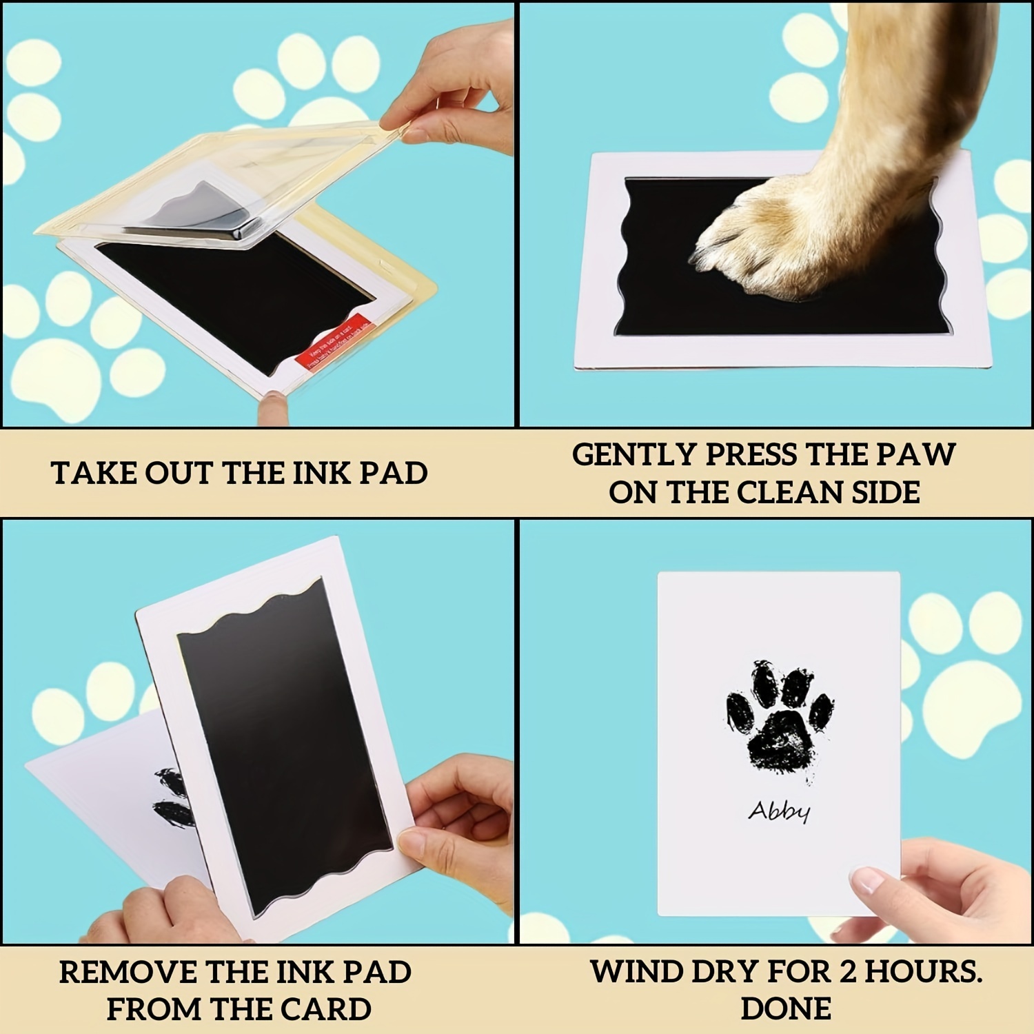 Baby Handprint Footprint Ink Pads Kits Pet Cat Dog Paw Print