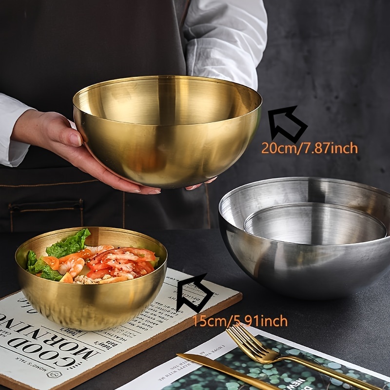 DOITOOL extra large mixing bowl large stainless steel mixing bowls fruit  salad container stainless steel large bowl metal mixing bowls fruit salad