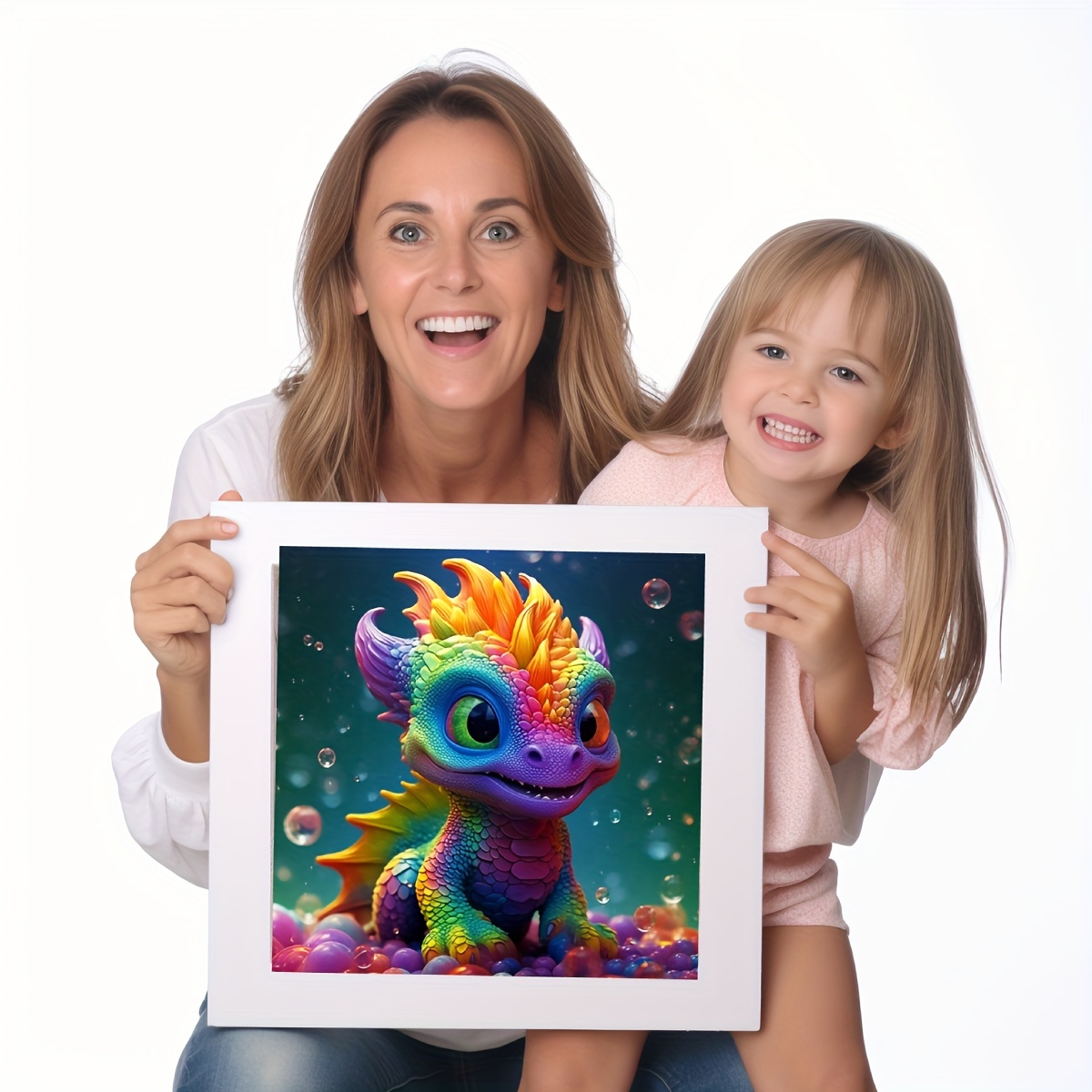 Diy Artificial Diamond Painting Kit 5d Colorful Dragon - Temu