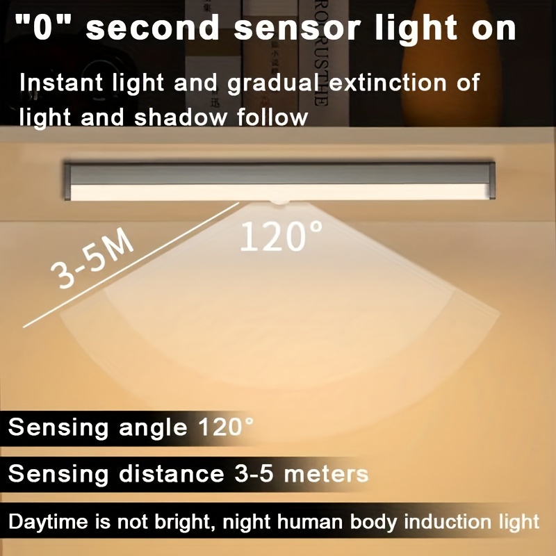 1 Pieza Luz Led Armario Sensor Movimiento Luz Debajo Armario - Temu