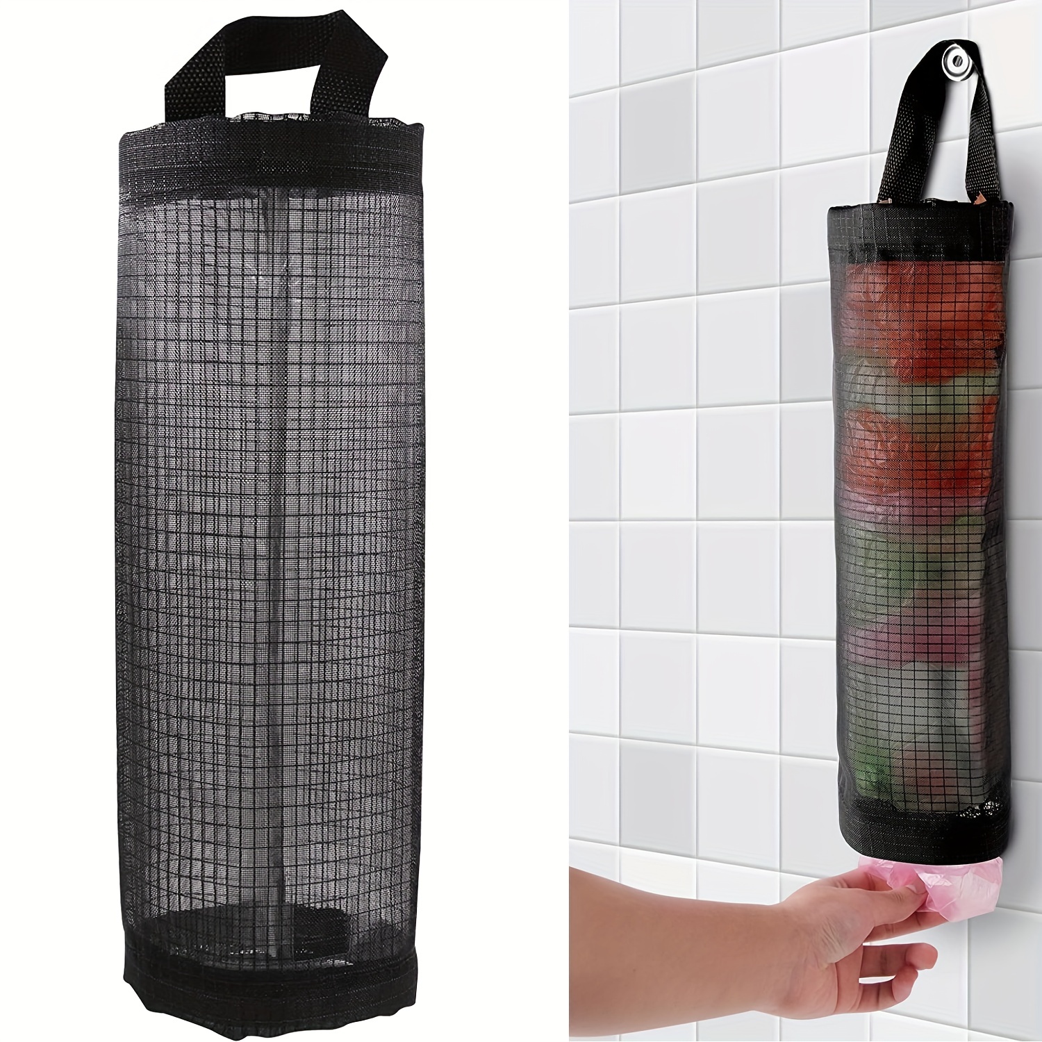 Plastic Bag Holder Mesh Hanging Storage Dispenser Foldable - Temu Canada