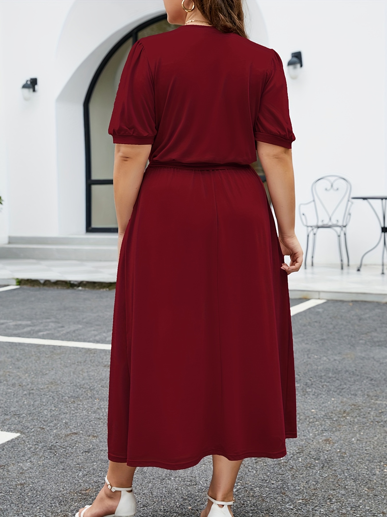 Plus Size Elegant Dress Women's Plus Contrast Guipure Lace - Temu Canada