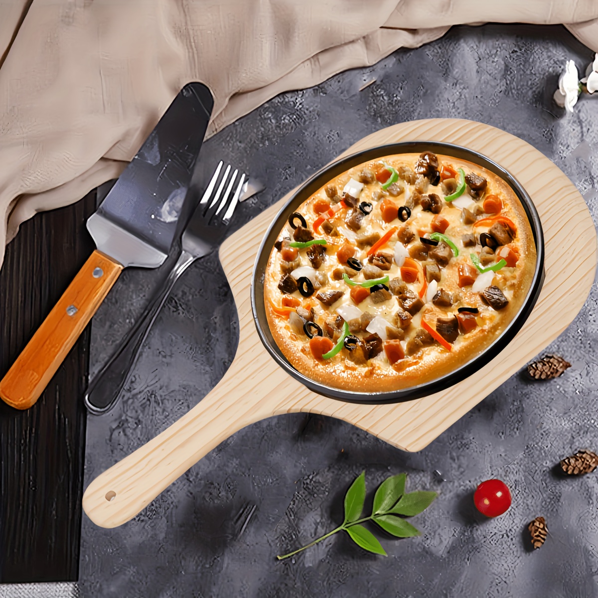 Pelle à pizza coulissante, spatule à pizza en bois avec poignée, palette à  pizza Transferts parfaits pour les fours intérieurs et extérieurs