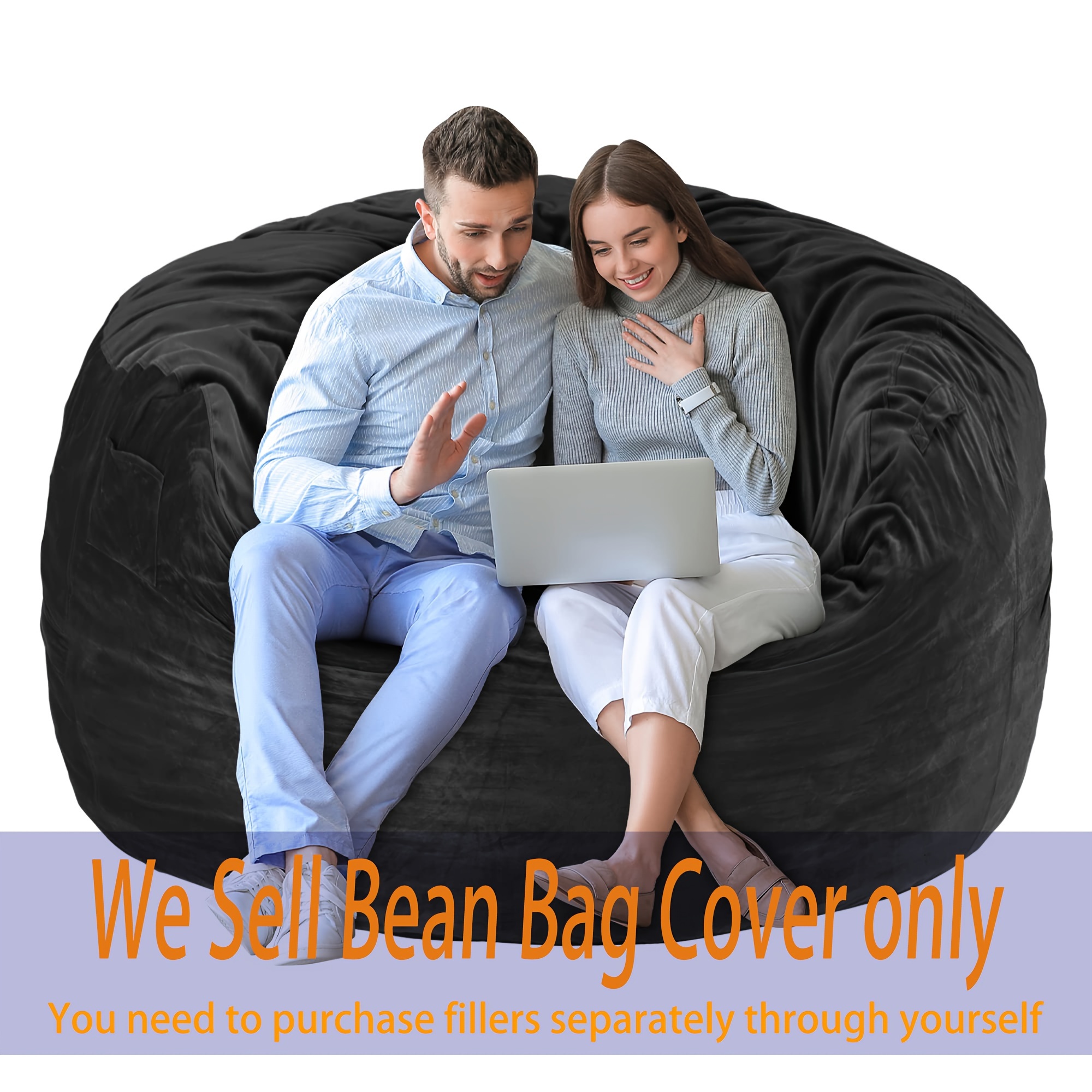 Bean Bag Chair Cover Chair Lazy Sofa Bed Cover Soft Living - Temu