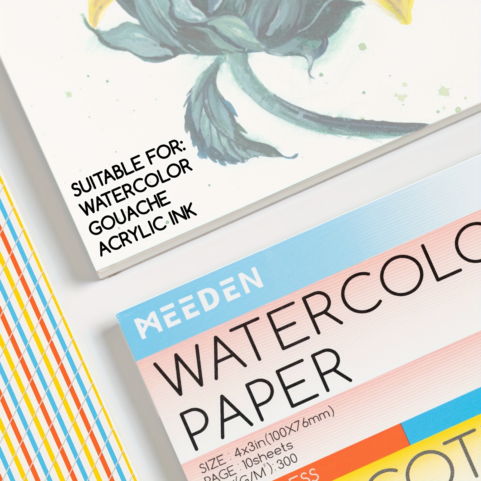 MEEDEN 5X7 Watercolor Paper Block, 20 Sheets (140lb/300gsm), Smooth  Surface 100% Cotton, Hot Press, Acid-Free Paper, Art Sketchbook Pad for  Painting