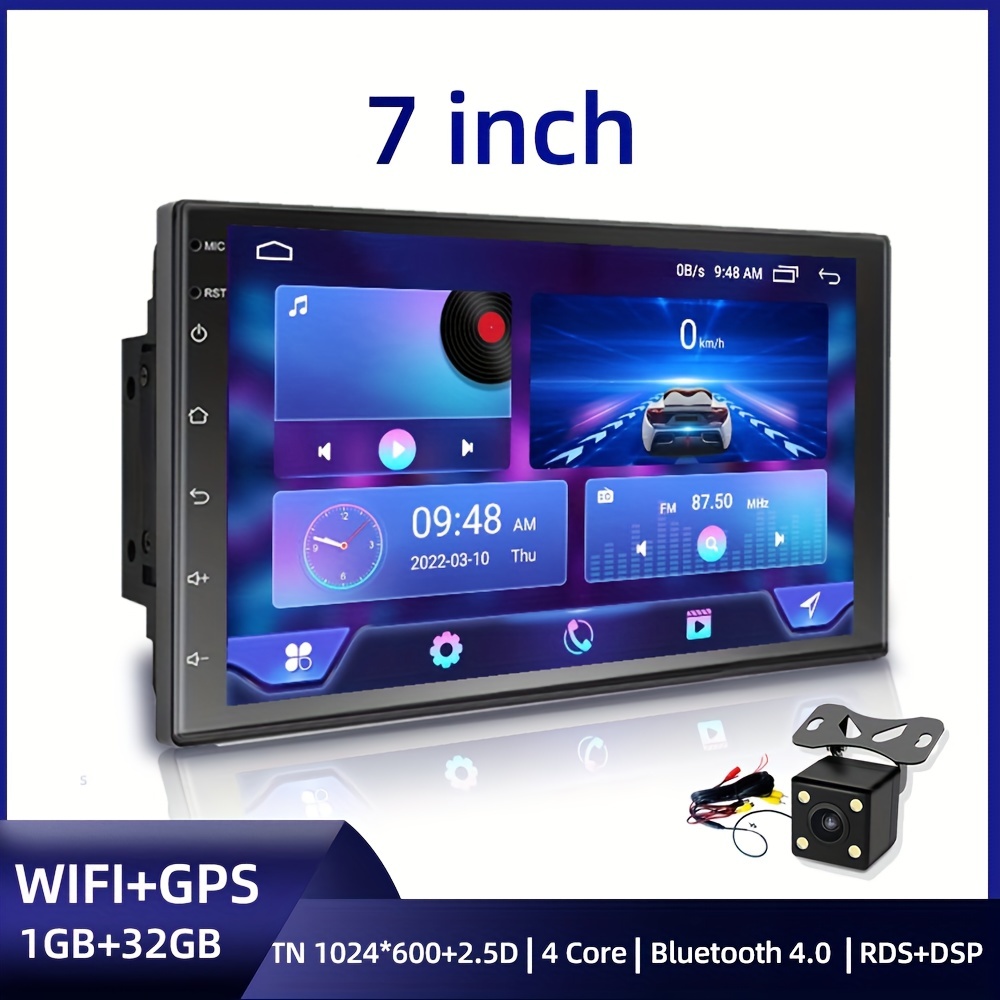 17.78cm 1G 32G Auto Radio 2 Din, For Android, Wireless, Mirror Link, Touch  Screen, FM Car Radio Stereo + LED Camera