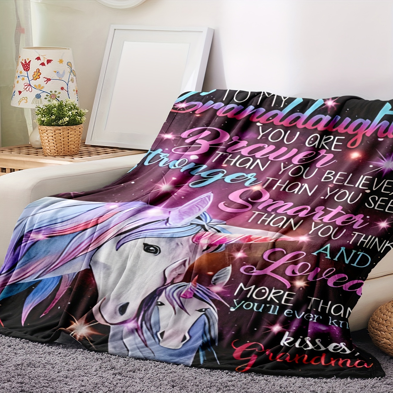 Granddaughter unicorn blanket sale