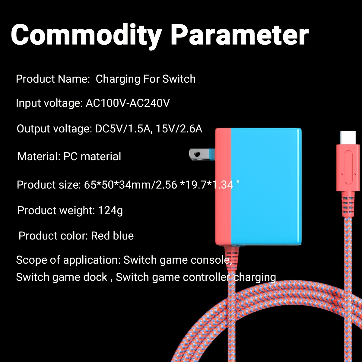Cargador Switch Adaptador Corriente Ca 15v 2.6a Kit - Temu
