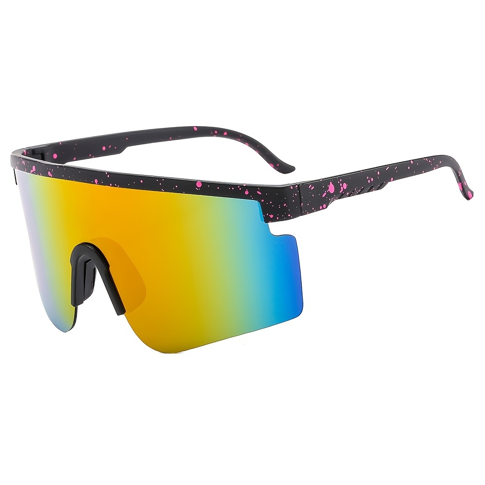 1pc New Outdoor Large Frame Sunglasses For Men, Sport Cycling Eyewear