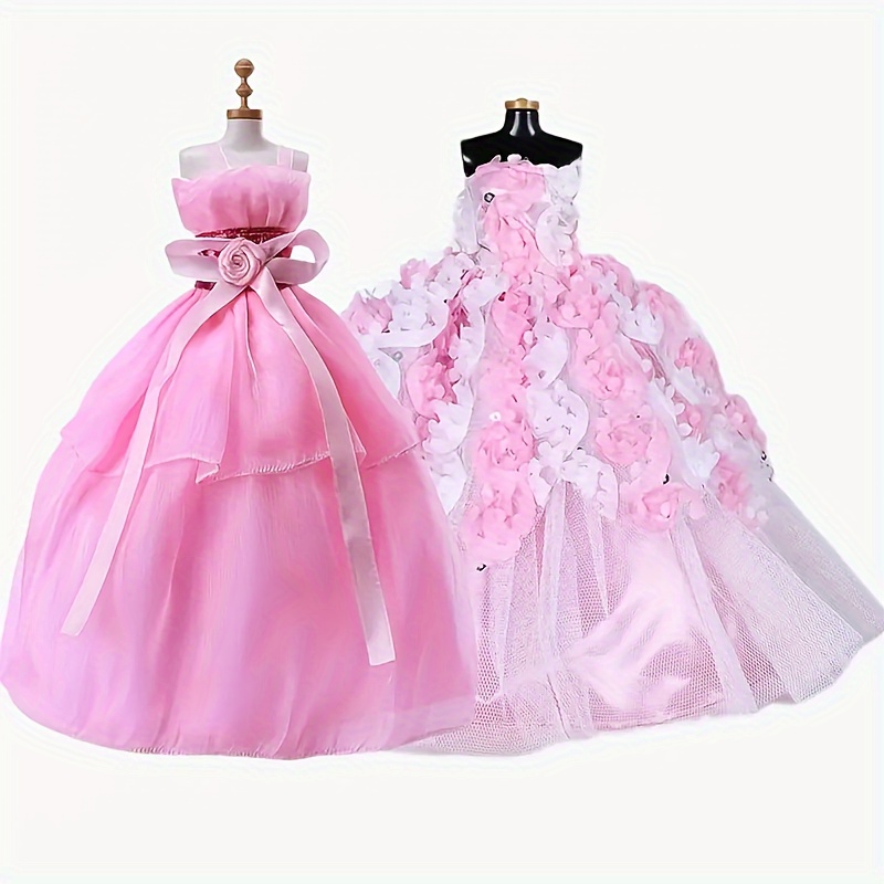 Conjunto 5 peças roupa misturada rosa princesa vestido blusa de banho  calças moda casual roupas acessórios para boneca barbie brinquedos -  AliExpress