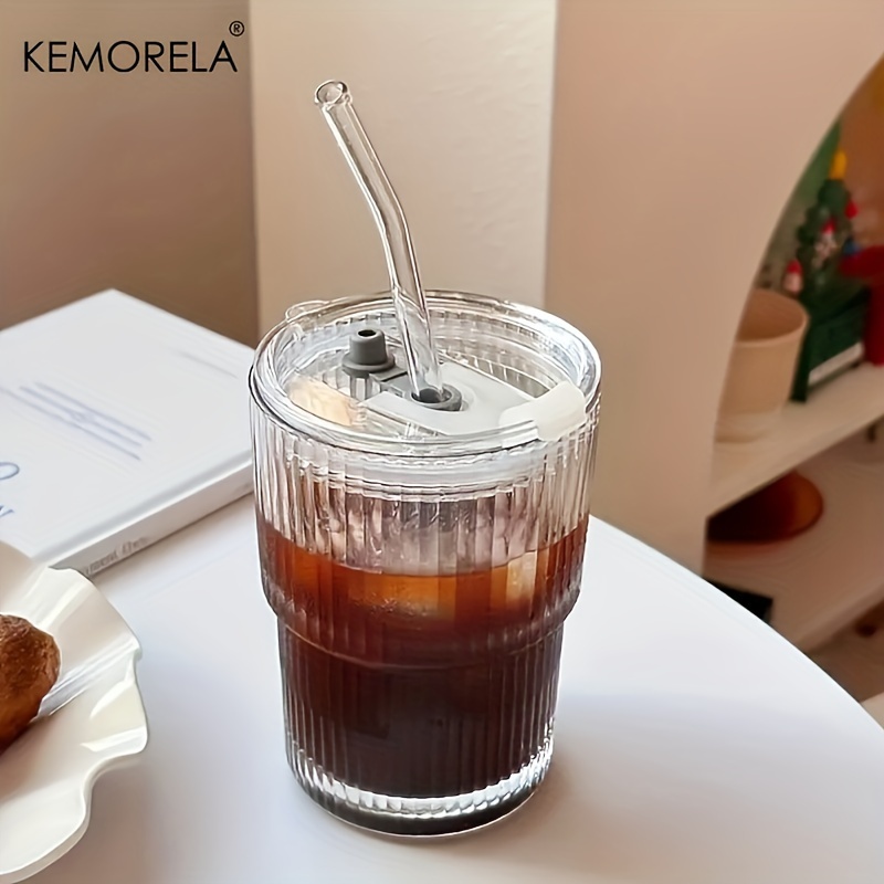 Glass Tumbler With Straw And Lid, Smoothie Cups, Heat Resistant Juice  Drinking Cup, Clear Coffee Cup, Large Capacity Water Mug For  Restaurants/cafes - Temu United Arab Emirates