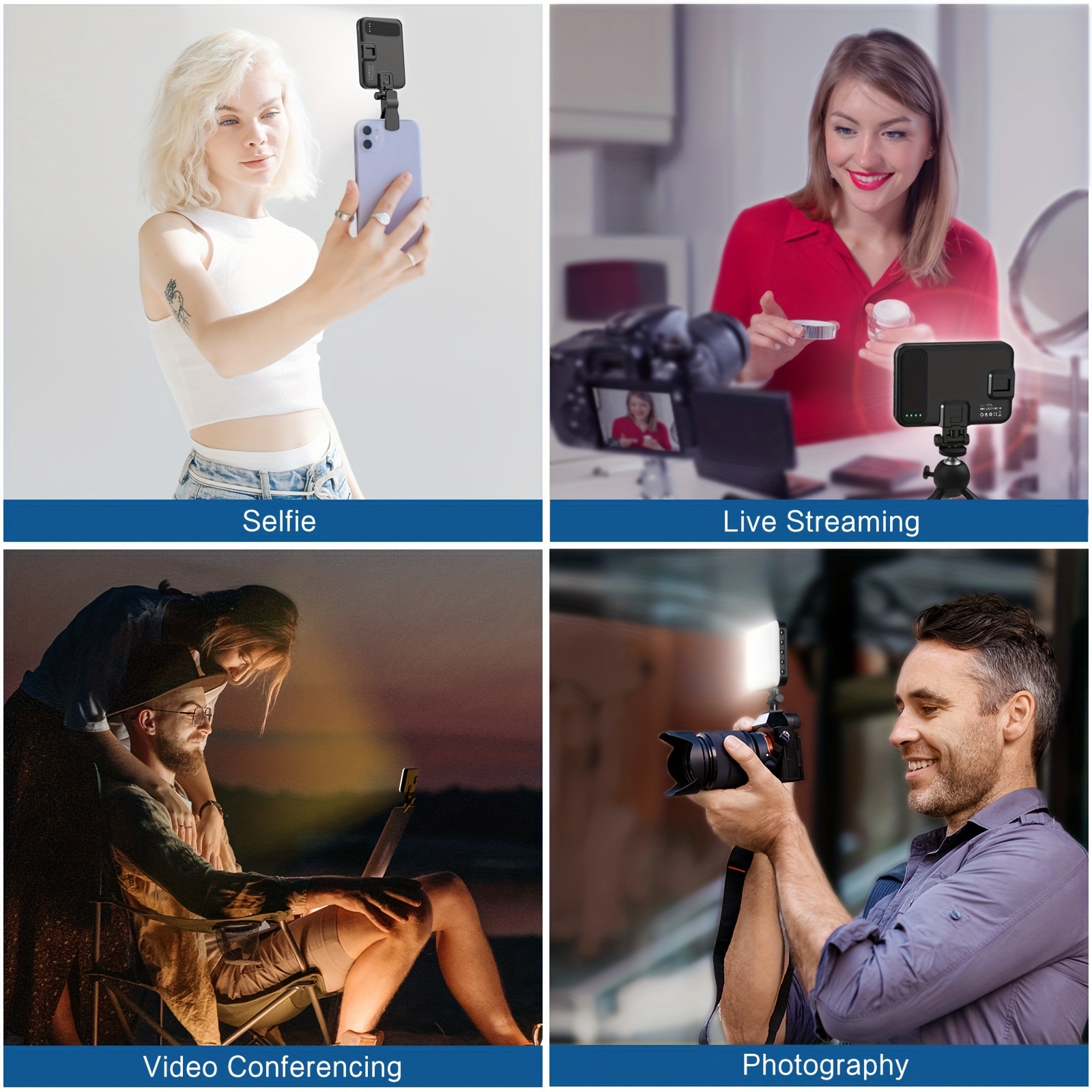 60 Led Luz Selfie Portátil Videoconferencias Clip Adaptador - Temu