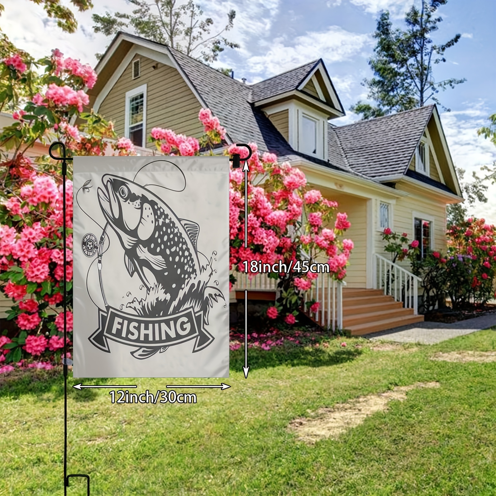 1pc, Garden Flag, Fishing Perch Rainbow Trout Hunting Capture Vintage  Animal Art Garden Flag, Home Decor, Outdoor Decor, Yard Decor, Garden  Decoration