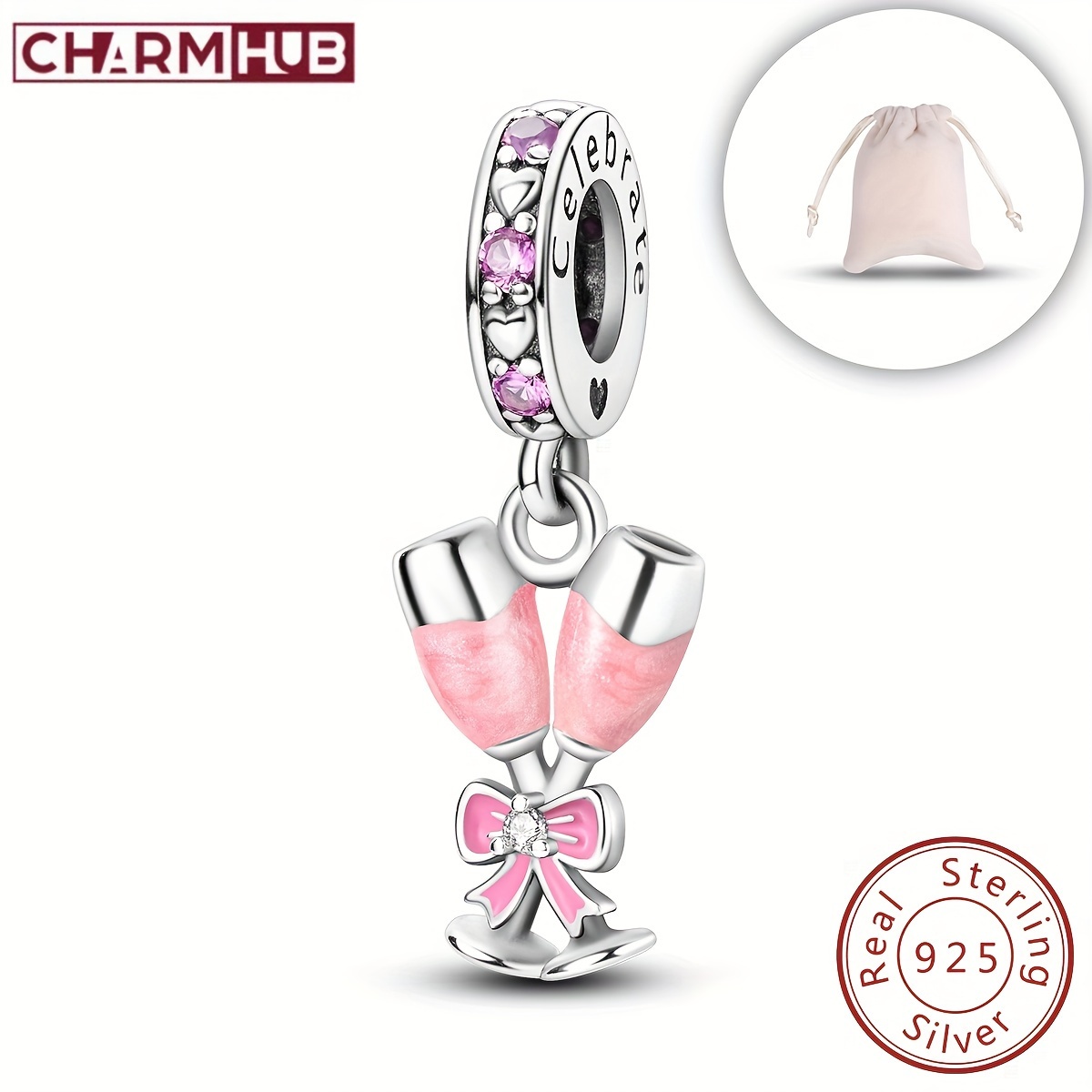 Pink pandora outlet charms clearance