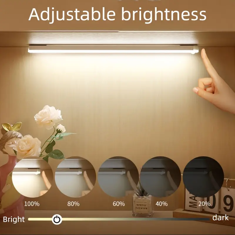 light up your home instantly 1pc led wardrobe light with motion sensor battery operated magnetic under cabinet light wireless sticky night light strip for hallways stairs details 3