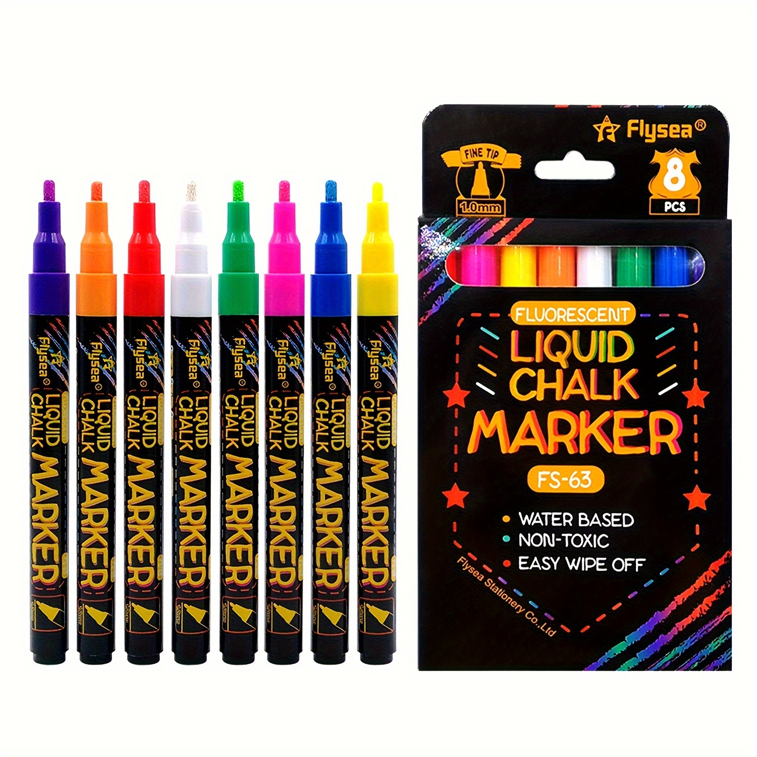 Fluorescent Chalk Makers, Bright Markers, Dry Erase Markers 