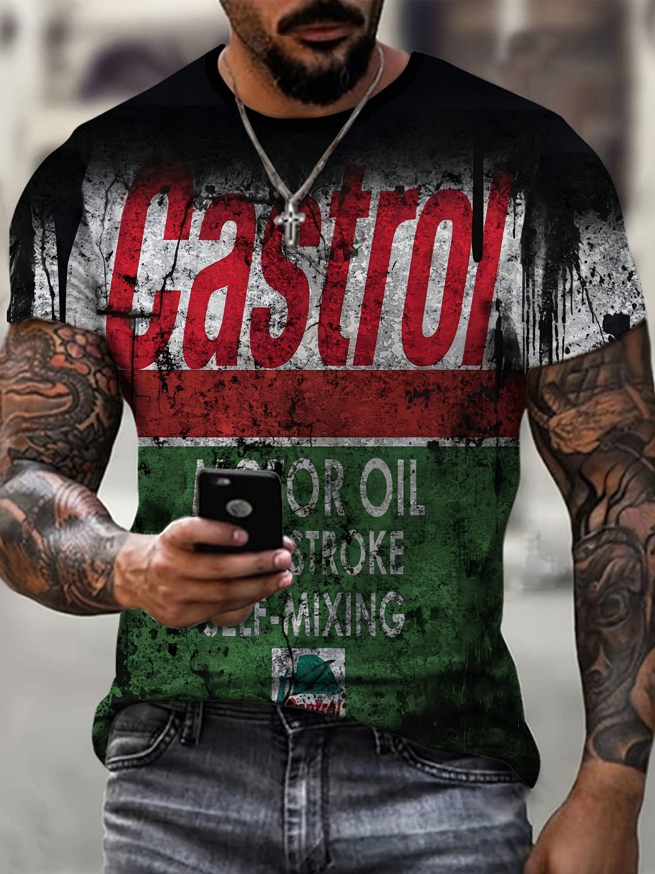 T-shirt graphique de motocross 3D pour hommes, tendance estivale