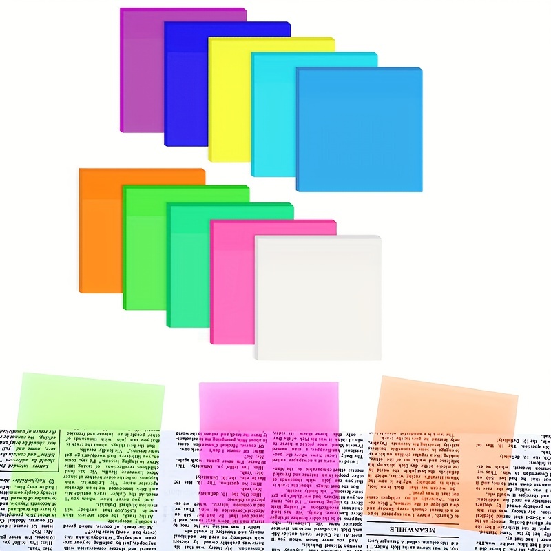 Transparent Sticky Notes In 10 Colors Office Labeling - Temu