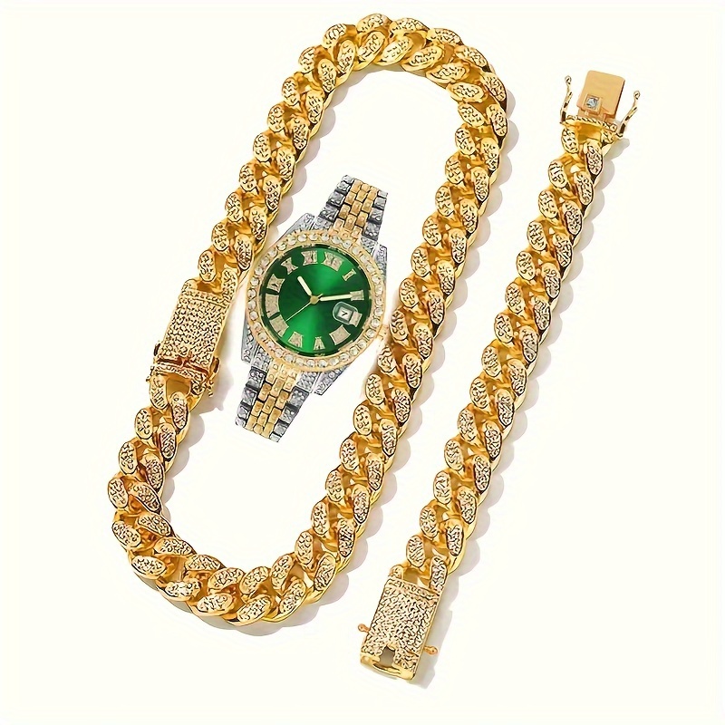 Gold watch and online chain set