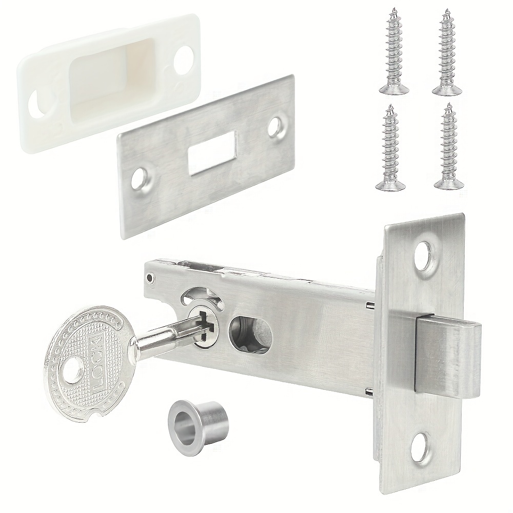 1set Stainless Steel Hidden Manager Fire Door Tubewell Mortise Lock Latche  With Key And Screw For Office Apartment For Shops&stores&hotels - Industrial  & Commercial - Temu Austria