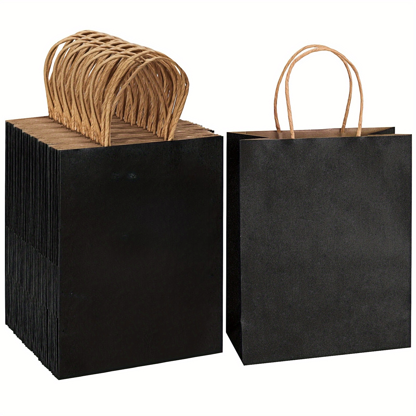 

10/20pcs, Black Paper Gift Bags, 5.9x3.1x8.26 Pack Bulk Kraft Paper Small Bags, Handicraft Bags, Shopping Bags, Party Favor Bags, Birthday Gift Bags, Merchandise Retail Bags