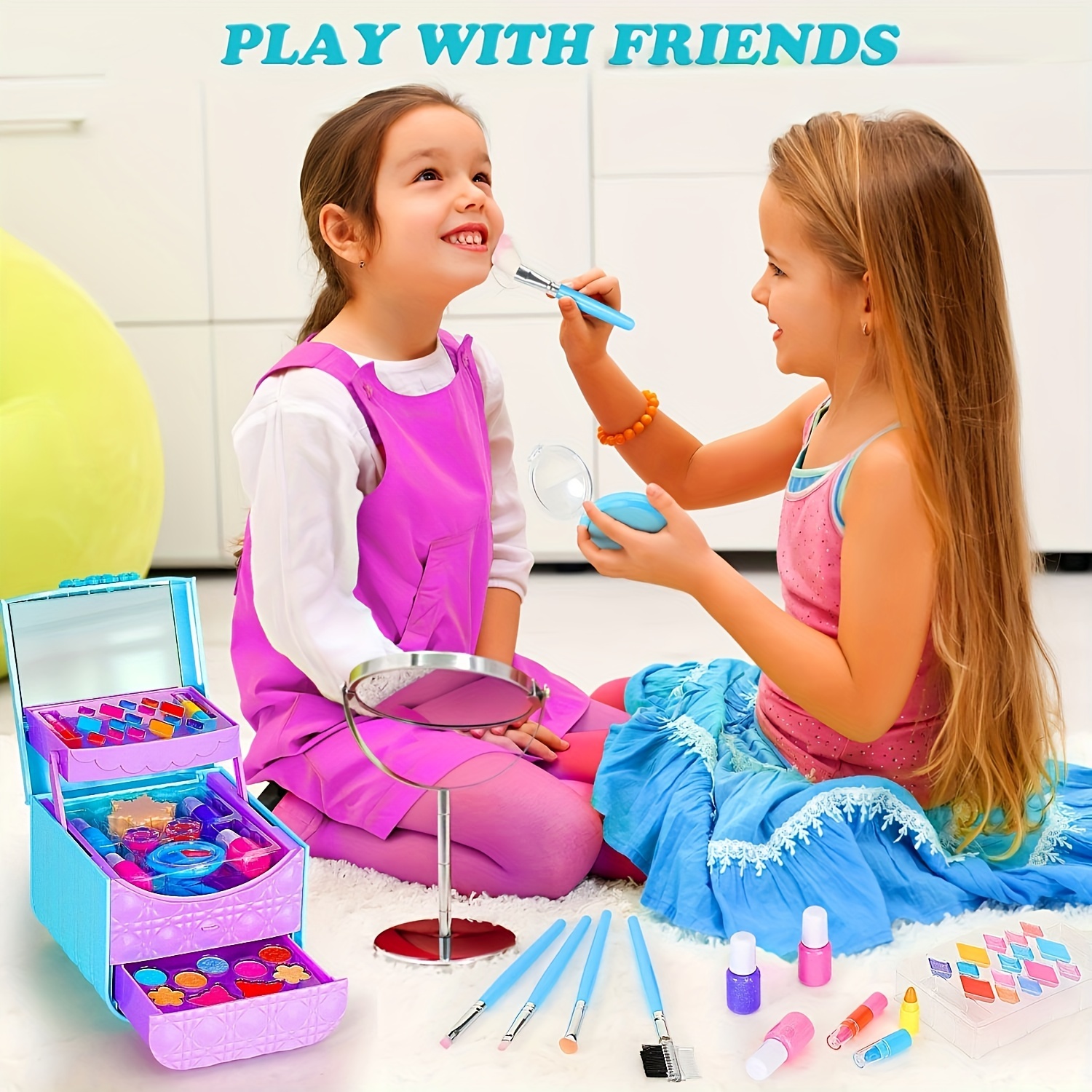 Kids Makeup Kit for Girl - Child Play Real Makeup Set, Washable Make Up for  Little Girls, Non Toxic Toddlers Pretend Cosmetic Kits, Age 4-5 6 8 10-12