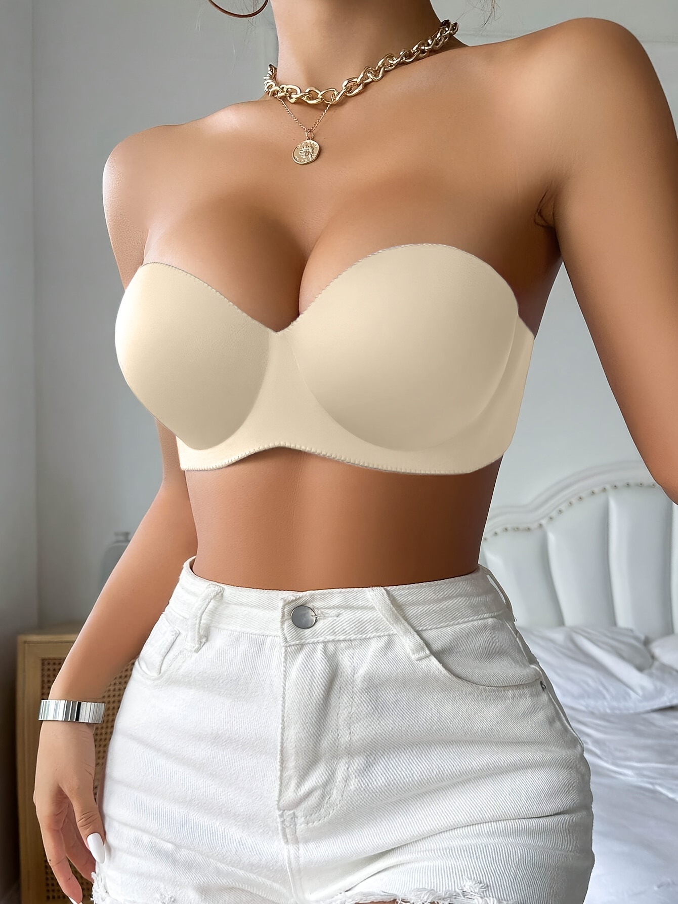 Reggiseno A Fascia Solido Senza Spalline Reggiseno I Giorni - Temu