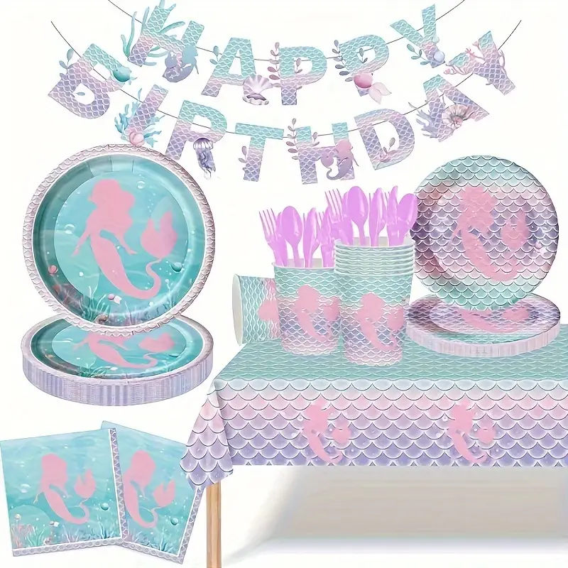 Ocean Themed Party Party Tableware Set Birthday Decor - Temu