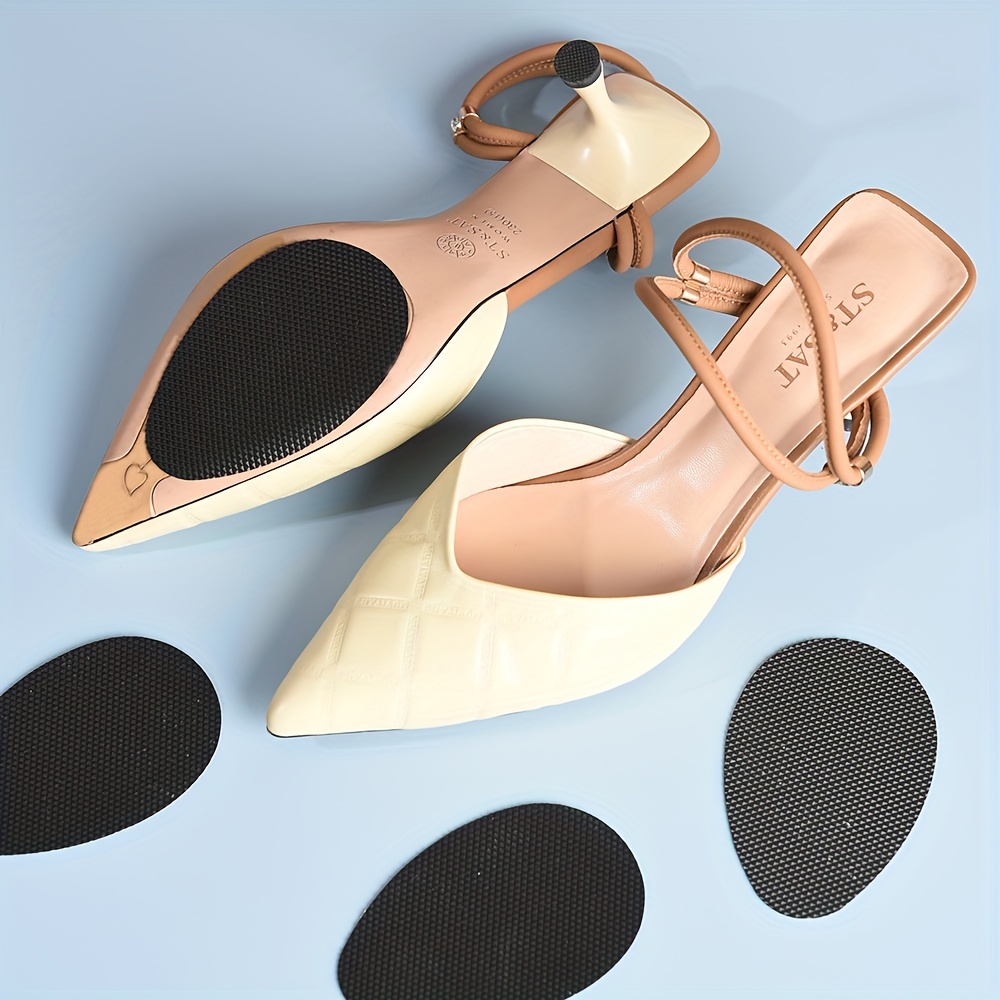 4pcs Rubber Wear-resistant Non-slip Self-Adhesive Stickers For High Heel Outsoles