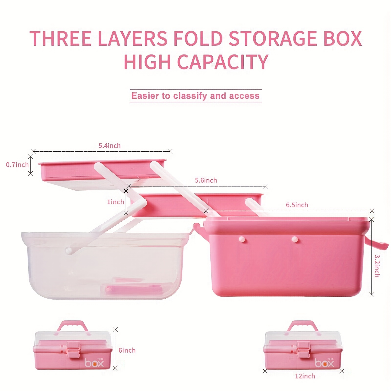 Plastic 3 layer Storage Box Plastic Toolbox With - Temu