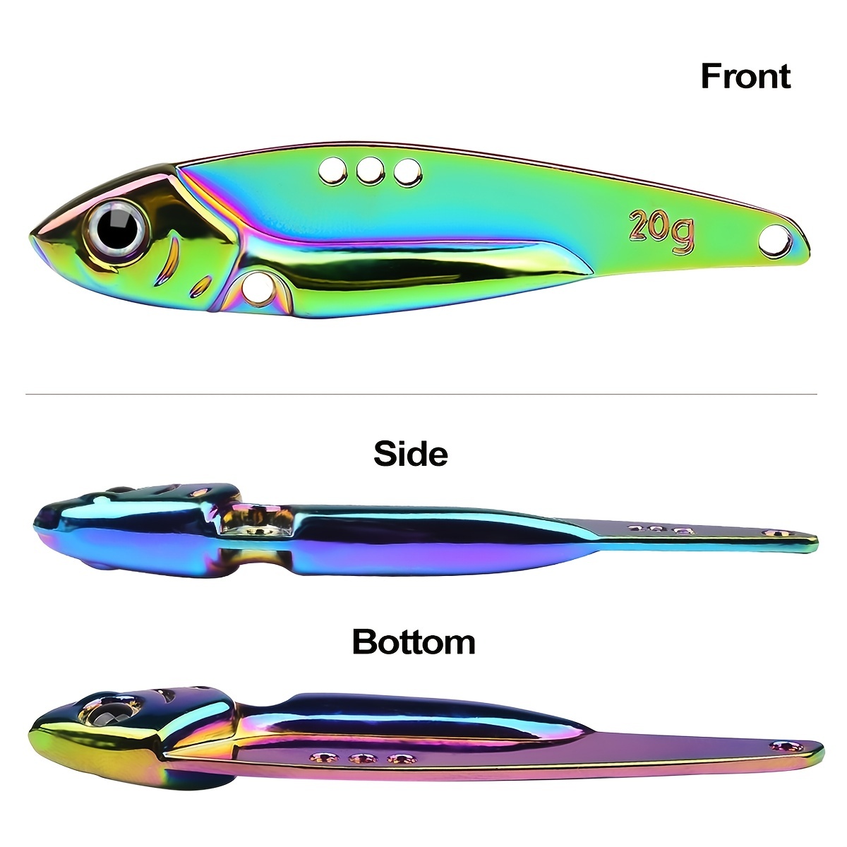12 Pcs Metal VIB Fishing Lure Set 5g-20g Vibration Spoon Spinner Lures  Crankbait Bass Artificial Hard Bait Blade VIB Tackle