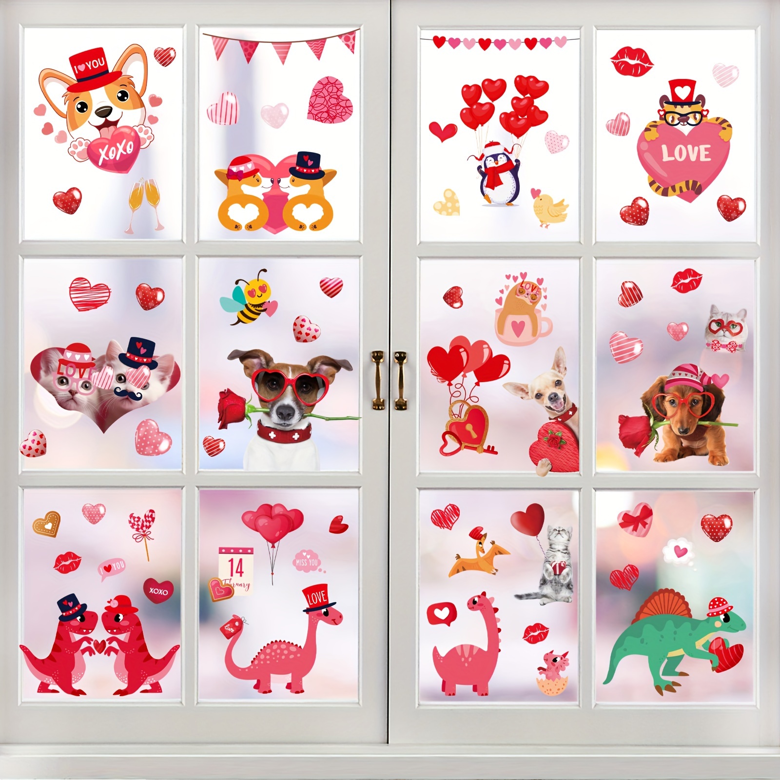 1 Set Di Adesivi Finestra Di San Valentino, 218pezzi Adesivi A Forma Di  Cuore Doppia Faccia Per Decorazioni Finestre, Includono Cuori, Rose, Felice San  Valentino, Adatti Per Casa, Anniversario Di Matrimonio, Forniture