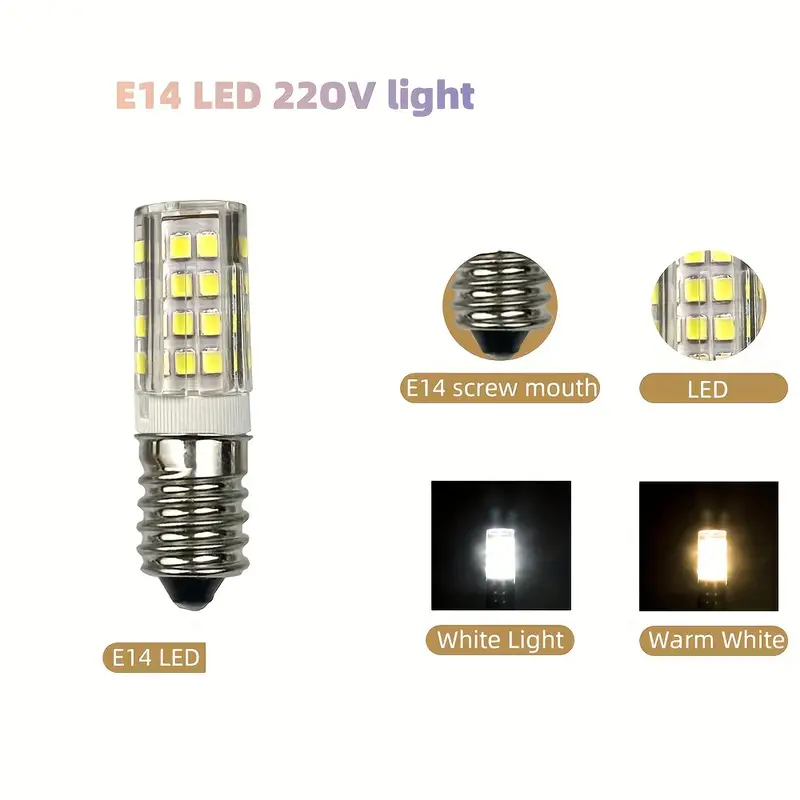 1 Ampoule LED E14, Mini Ampoule LED De Maïs, Source De Lumière En Cristal,  Source De Lumière De Lampe De Table De Source De Lumière Vers Le Bas,  Économie D'énergie Super Lumineuse