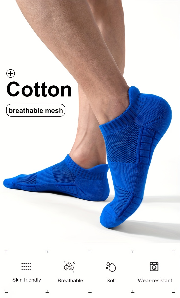 Chaussettes Basses Socquettes de Sport Homme Jeunesse Chaussettes d'été  Antiglisse Décontracté Respirantes en coton peigné à rayures