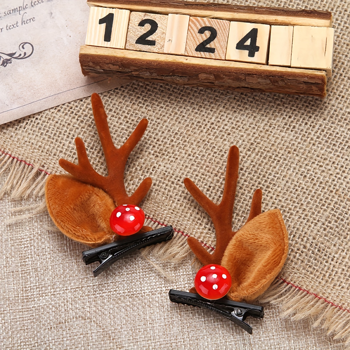 2pcs Christmas Hair Clip Cute Reindeer Antlers Hair Clips, Bobby Pins, Hairpins Christmas Hair Accessories for Girls Women,Bows,Temu