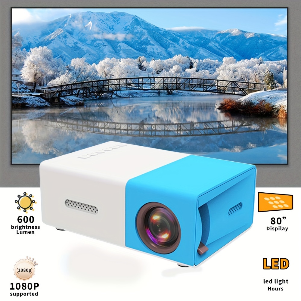 Mini proyector 1080p HD portátil de películas para exteriores con