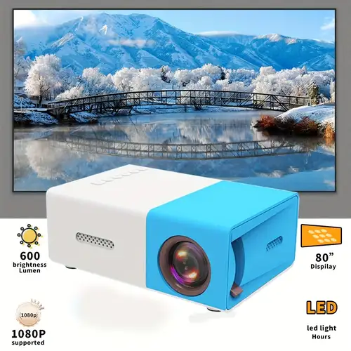 Mini proyector Bluetooth de 9500 lúmenes, Full HD 1080P compatible con  proyector de películas portátil para exteriores para iOS, Android, Windows
