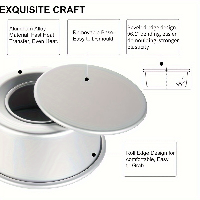 Cake Pan Set Aluminium Cake Pans With Removable Bottom - Temu