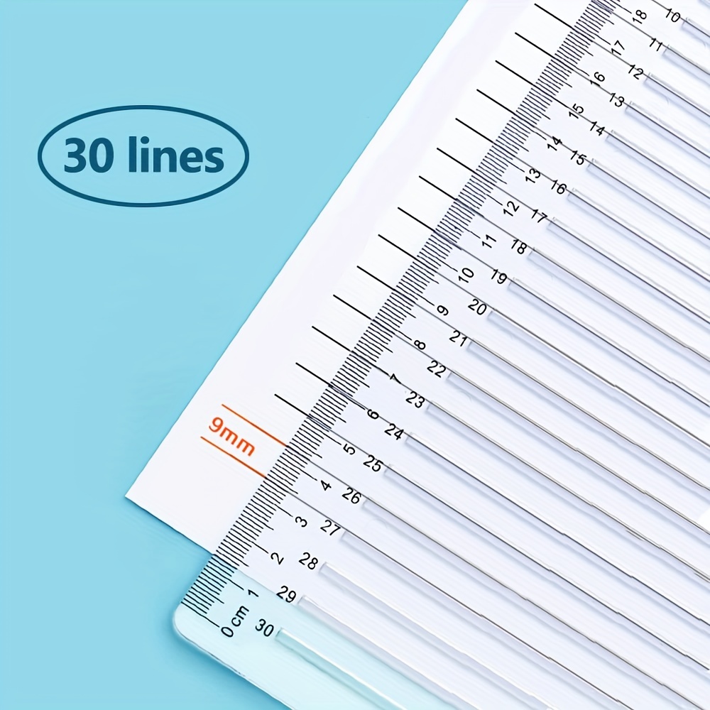 LALAFINA Line Drawing Ruler Line Drawings 12 inch Ruler 6 inch Ruler  Lettering Guide Ruler 12 inch Rulers for Students Lettering Stencils  Plastic