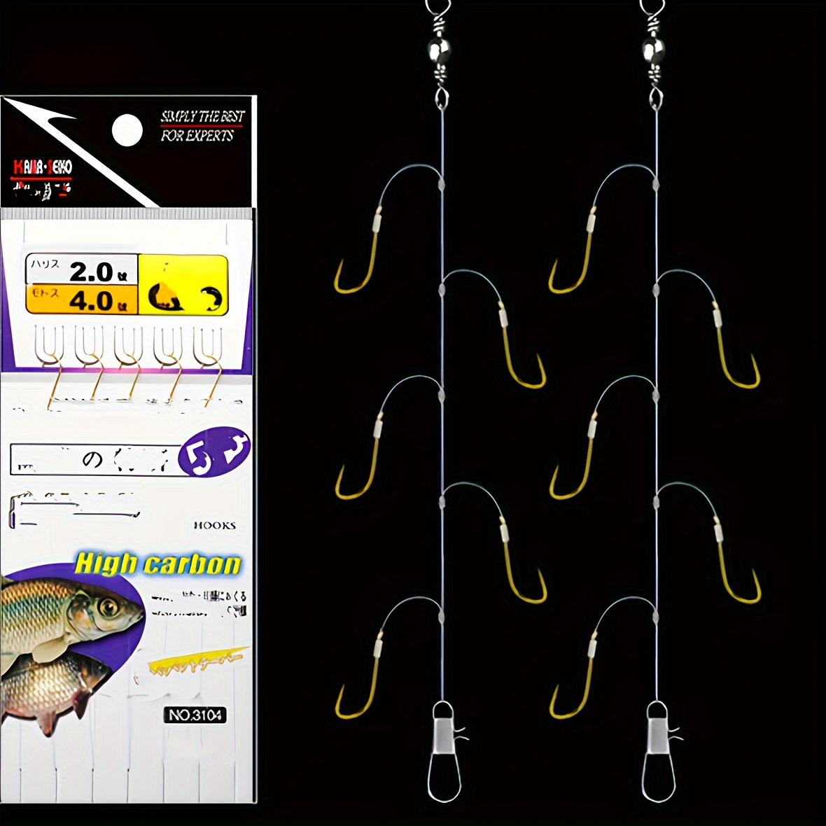 3# 7# Fishing String Hooks Golden Barbed Fishing Hooks - Temu