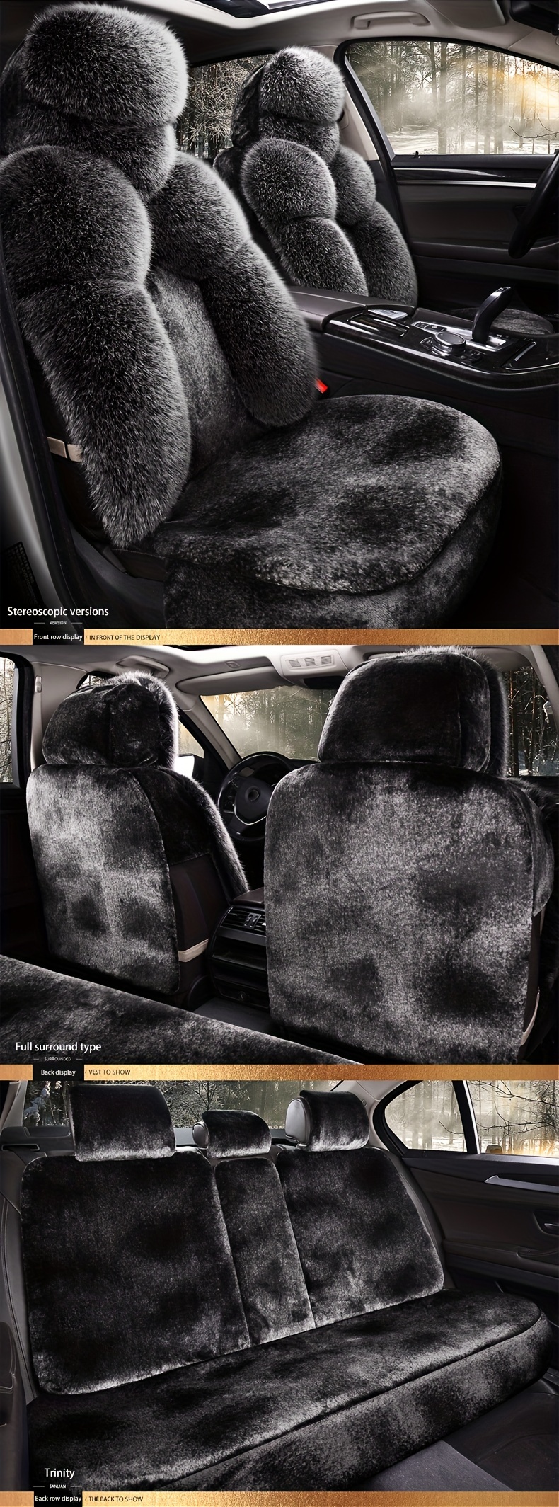 Auto Sitzbezug für VW UP 2011–2023, Winter Flauschiger Plüsch Warm