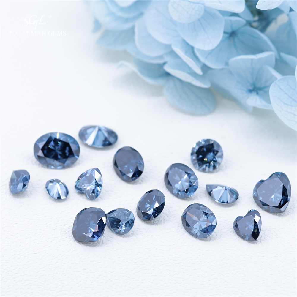 GRA モアサナイト ダイヤモンド 1ct-5ct 高品質ブルーハート形 VVSI ...