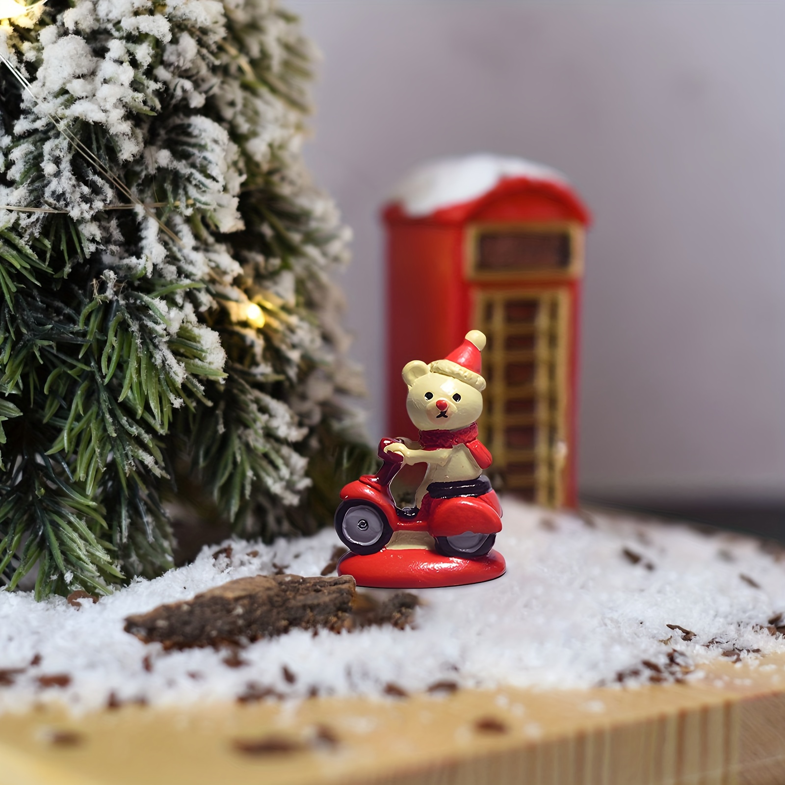 3-Piece Resin Santa Claus Miniature Figurines - Small Christmas Ornaments For Tree, Table, Or Decor