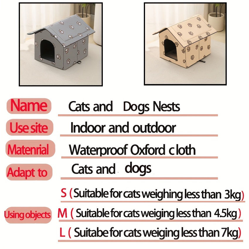 Outdoor Dog Kennel Waterproof Dog House Removable Washable Temu