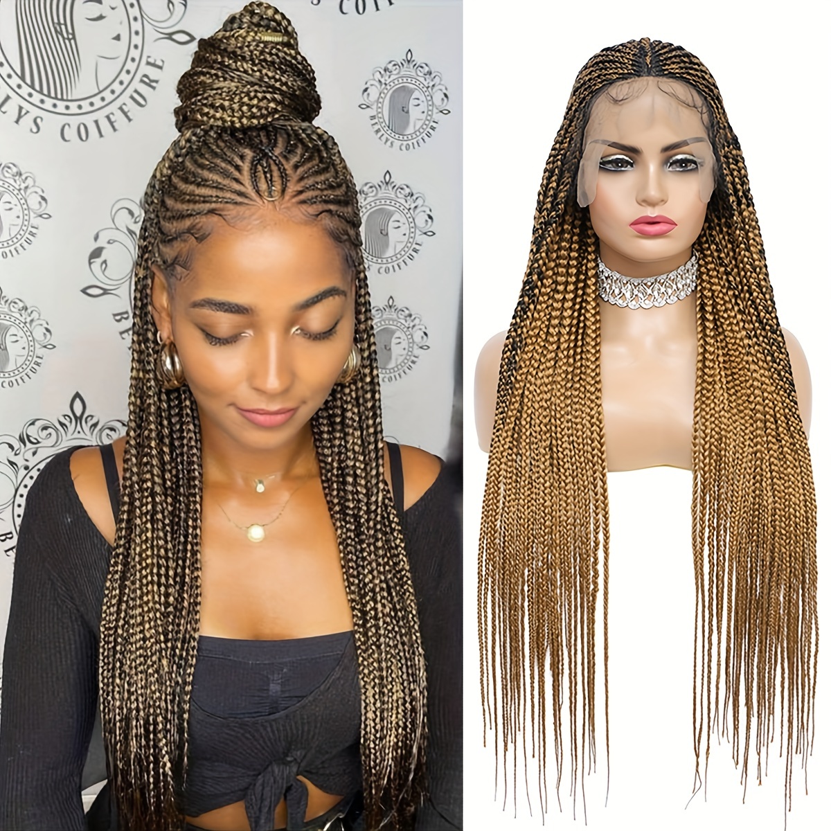 Knotless Long Box Braid Hair Wigs 13*4 Lace Front Hair Wigs - Temu